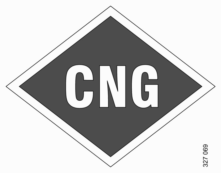 Gazlı araçlar İşaret Gazlı araçlarda çeşitli noktalarda üzerinde CNG veya LNG yazan elmas şeklinde semboller bulunur. Basınçlı araç gazı, CNG CNG, Basınçlı Doğal Gaz anlamına gelir.