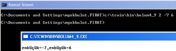 Örnek Klavyeden argüman olarak girilen n tane sayının en küçüğünü ve en büyüğünü bulan programı yazınız. #include<stdio.h> #include<conio.h> #include<math.