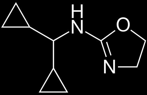 1.1. Rilmenidin molekülü hakkında genel bilgi Rilmenidin, (N-(disiklopropilmetil)-4,5-dihidro-1,3-oksazol-2-amin) [1] Şekil 1: Rilmenidin kimyasal yapısı Farmakolojik özellikleri incelendiğinde,