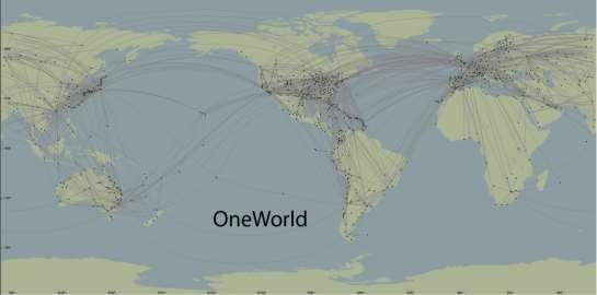 Şekil 5: Oneworld ittifakının uçuş noktaları Ayrıca OneWorld kendi sitesinde son zamanlarda almış olduğu ödülleri de yayınlamıştır: FlightStats: Havayolları İttifakları Zamanında Performans Hizmeti