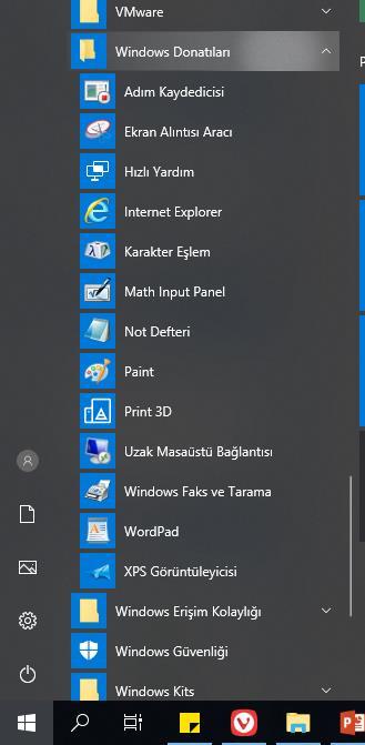 Windows Donatıları Windows 10 ile gelen birçok faydalı uygulamanın bir arada bulunduğu klasördür.