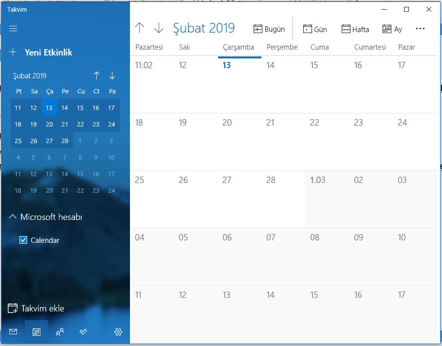 Windows 10 Uygulaması: Takvim Takvim uygulaması, düzenli olmanıza ve iletişim halinde olduğunuz kişilerle bağlantıda kalmanıza yardım edecek şekilde tasarlanan Windows İletişim uygulamalarının bir