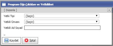 İçerik doldurulduktan sonra kaydet tuşunu tıklamayı unutmayınız. 4. Bilgiler tüm programlar için Türkçe ve İngilizce olarak kayıtlanır.