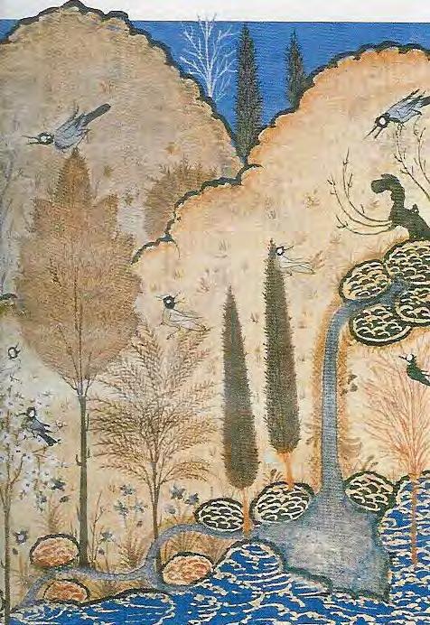 Doğa görünümü, Hamse, [TSMK, H. 1510] Osmanlı minyatüründe doğa betimlemeleri oldukça geniş yer tutar.