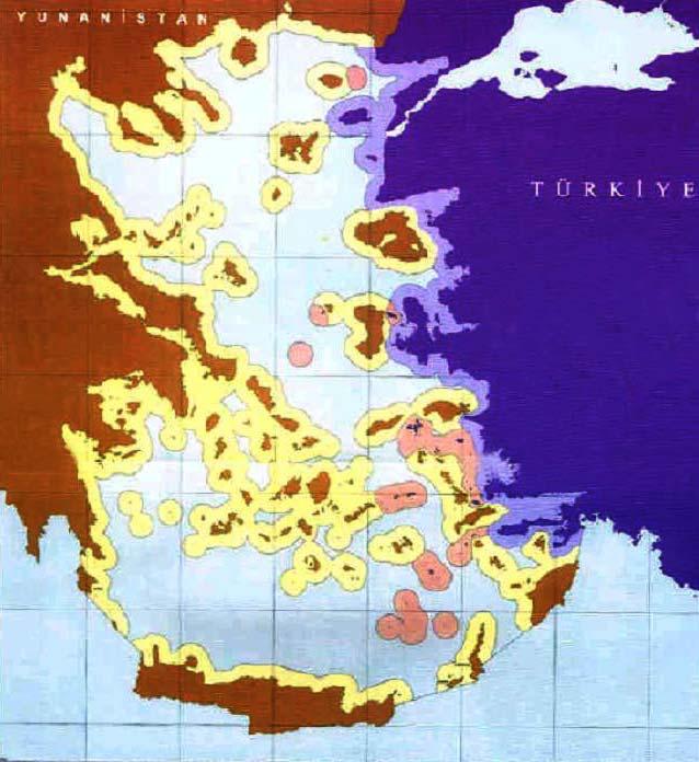 29 Türkiye ve Yunanistan arasında fiili olarak saptanan 3 millik ulusal karasuları sınırı, 1930 ların ikinci yarısından itibaren değişmiştir.
