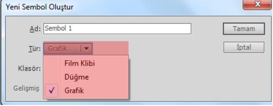 sembolün türü seçin.