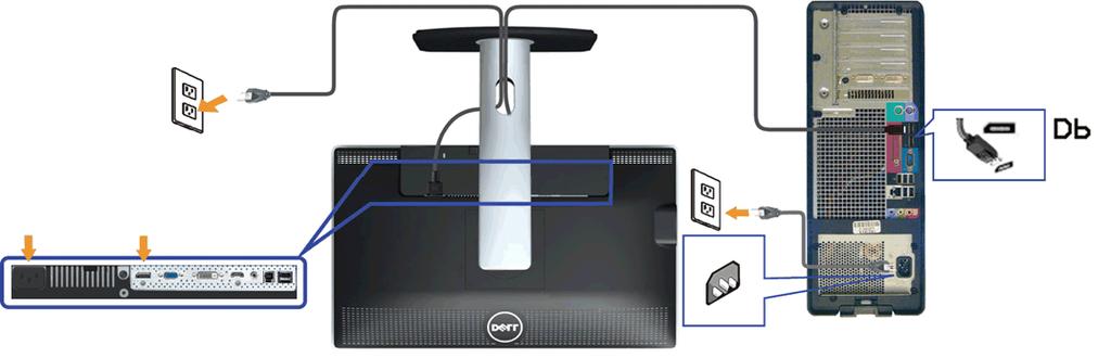 Siyah DisplayPort kablosunu takma (İsteğe bağlı) DİKKAT: Şekiller sadece görsel referans amacıyla kullanılmıştır. Bilgisayarın görünümü farklılık gösterebilir.