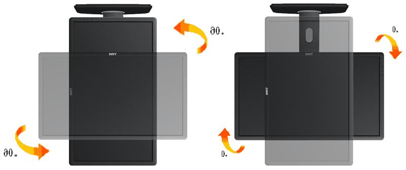 NOT: Ekran Döndürme işlevini Dell bilgisayarınızla kullanmak için (Yatay ve Dikey görünüm), bu monitörün yanında verilmeyen güncellenmiş bir grafik