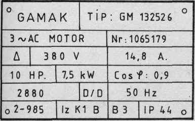 Asenkron Motorlarda Etiket