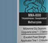 005, metil metakrilat esaslı 2K yapısal bir yapıştırıcıdır. MMA 8.005 kompozitlerin, metallerin ve termoplastiklerin yüksek mukavemetli etli yapıştırılması için tasarlanmıştır. MMA 8.005 doğal, beyaz, siyah ve gri renklerde mevcuttur.