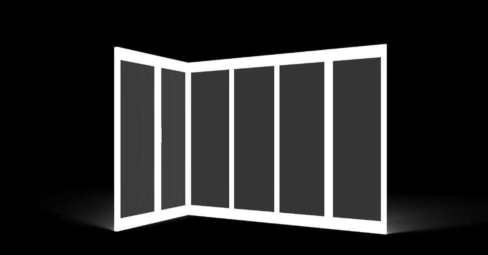 Isı-Bariyer Serisi İçin 90 Cam Balkon Ölçü Hesabı / Calculation Of 90 Glass Balcony Sizes For Barrier System w : 1337 + 2589mm h : 2100mm 38 1337 51 48 2589 48 26 26 51 38 A B 2100 Baza Genişliği