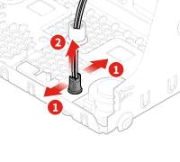 3. Aydınlatmalı kırmızı nokta kablosunu sistem kartından çıkarın. 4. Aydınlatmalı kırmızı noktayı değiştirin. Şekil93.