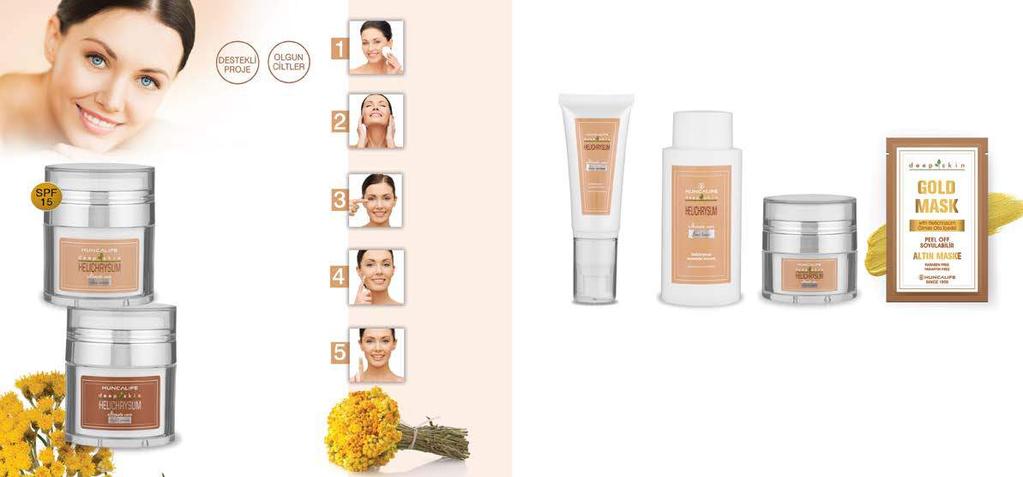 Zamanın gençleştirici ETKİSİNİ KEŞFET 45 45 Deep Skin Helichrysum Day Cream Deep Skin Ölmez Otu Gündüz Kremi İçerdiği eşsiz ölmez otu ile cilde elastikiyetini geri kazandırarak kırışıklık görünümünün