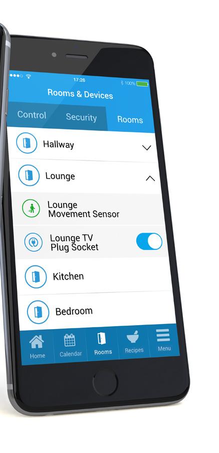 Odalar Cihazlar, Texecom Connect App içinde odalara tahsis edilmiştir, bu da cihazların yerinin belirlenmesini kolaylaştırarak bir oda içindeki çok sayıda cihazdan ev otomasyon reçeteleri