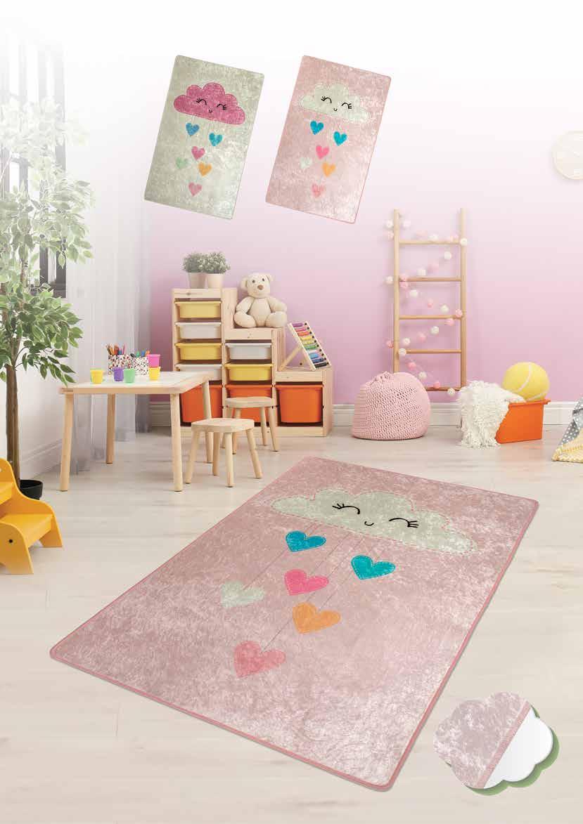 BABY CLOUD PEMBE Rug 100x160 Dimenssions cm 140x190 100x150cm