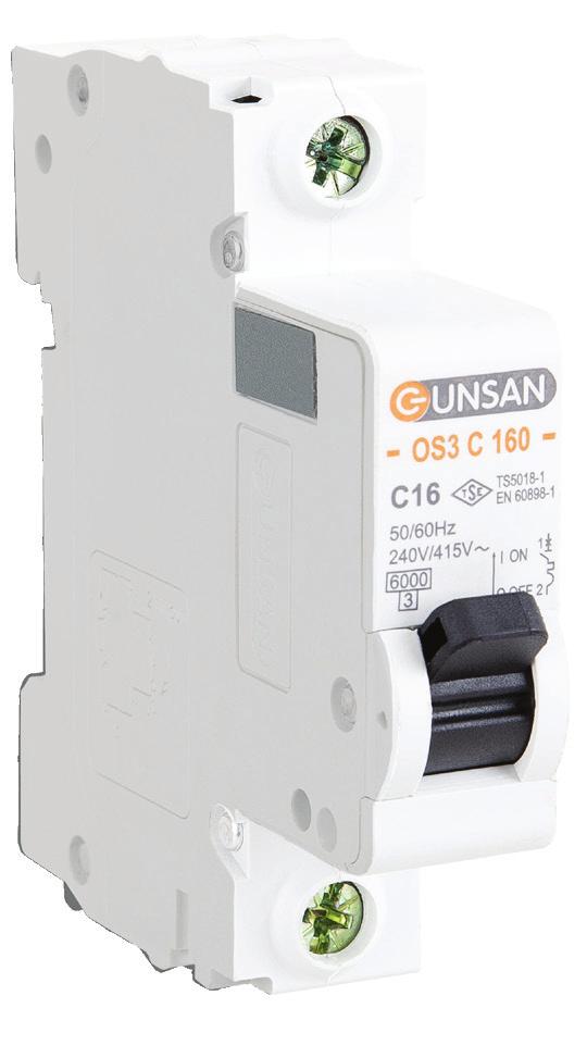 6kA OTOMATİK SİGORTA TEKNİK ÖZELLİKLER Otomatik Sigorta Standart Belgeler Kutup Anma Akım In Anma Gerilimi Ue İzolasyon Gerilimi Ui OS3 Serisi 18 mm Devre Kesici (6 ka) IEC 60898 TSE,CE,TÜV 14