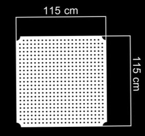 KARE PLATFORM Platform min.115 cm x 115 cm x 8 cm ebatlarında ve min. 2 mm.