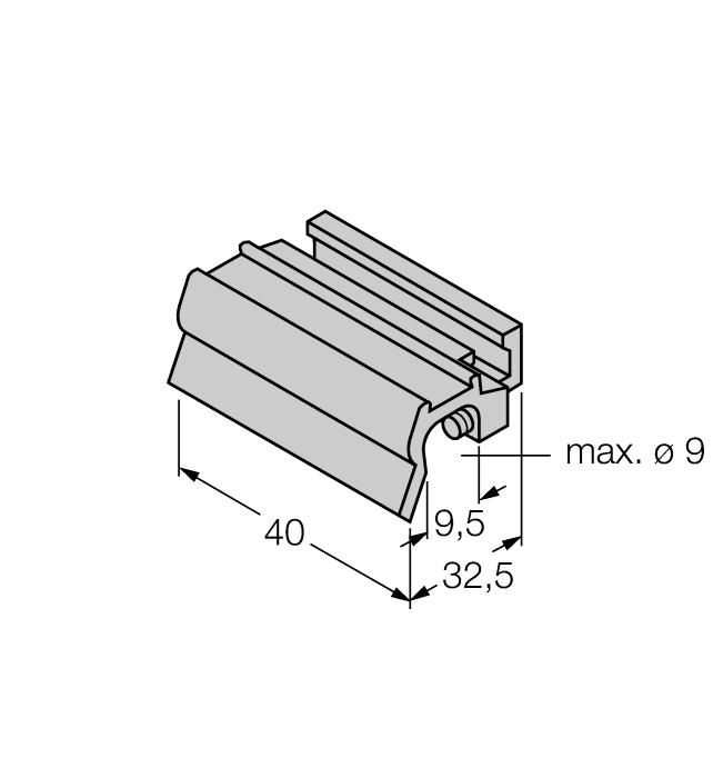 KLZ1-INT 6970410 BIM-INT ve BIM-UNT sensörlerini rot kolu silindirler üzerine monte etmek için aksesuarlar; Silindir çapı: 32 40 mm; malzeme: Alüminyum; isteğe bağlı olarak diğer