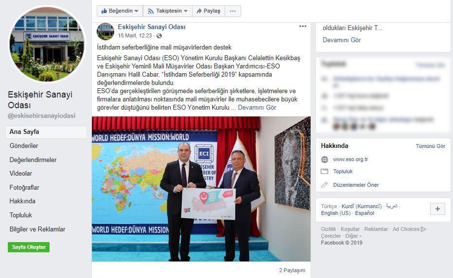 Dijital Medya Tanıtım Duyuruları Eskişehir Sanayi Odası sosyal medya hesaplarından TOBB un İstihdam Seferberliği 2019 tanıtım materyalleri takipçilerimizle paylaşıldı.