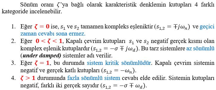 İkinci Dereceden Sistemlerin Geçici ve Kalıcı Durum Cevabı 25 İkinci