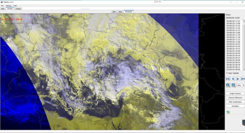 Alıcı: AYECKA SR1 Ağ: EUMETCAST Kanallar: METEOSAT Data Channel 1.