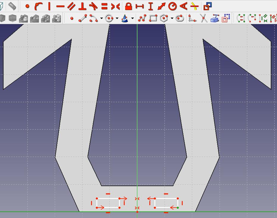 Dikdörtgenin bir tanesinin sol kenarı seçilir ve vertical length aracı