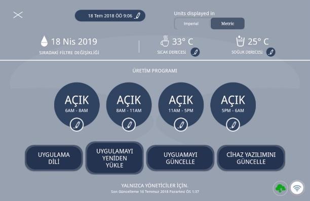 5. Aşağıdaki adımları takip ederek Uygulamayı, yeni yüklenen resim/ler ile güncelleyin: Gösterge panelinin sağ alt köşesinde yer alan ayarlar ikonuna