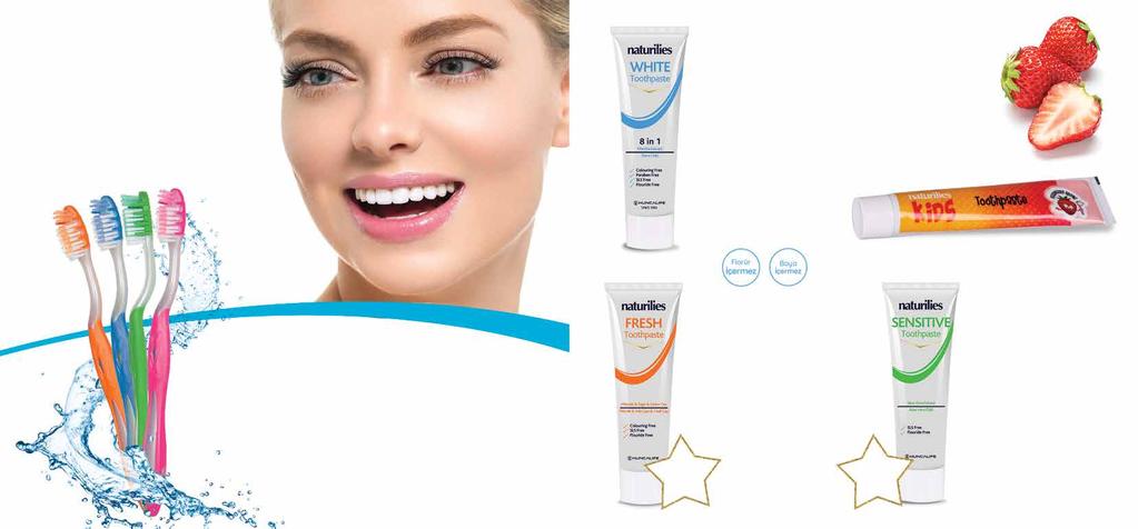 AĞIZ BAKIMI 40 Sağlıklı ve mutlu gülüşler Uzun süren FERAH nefes Naturilies Whitening Toothpaste with Mint Naturilies Naneli Diş Macunu-Beyazlatıcı Etki 100 ml 27170 24,00 13,99 Naturilies Toothpaste