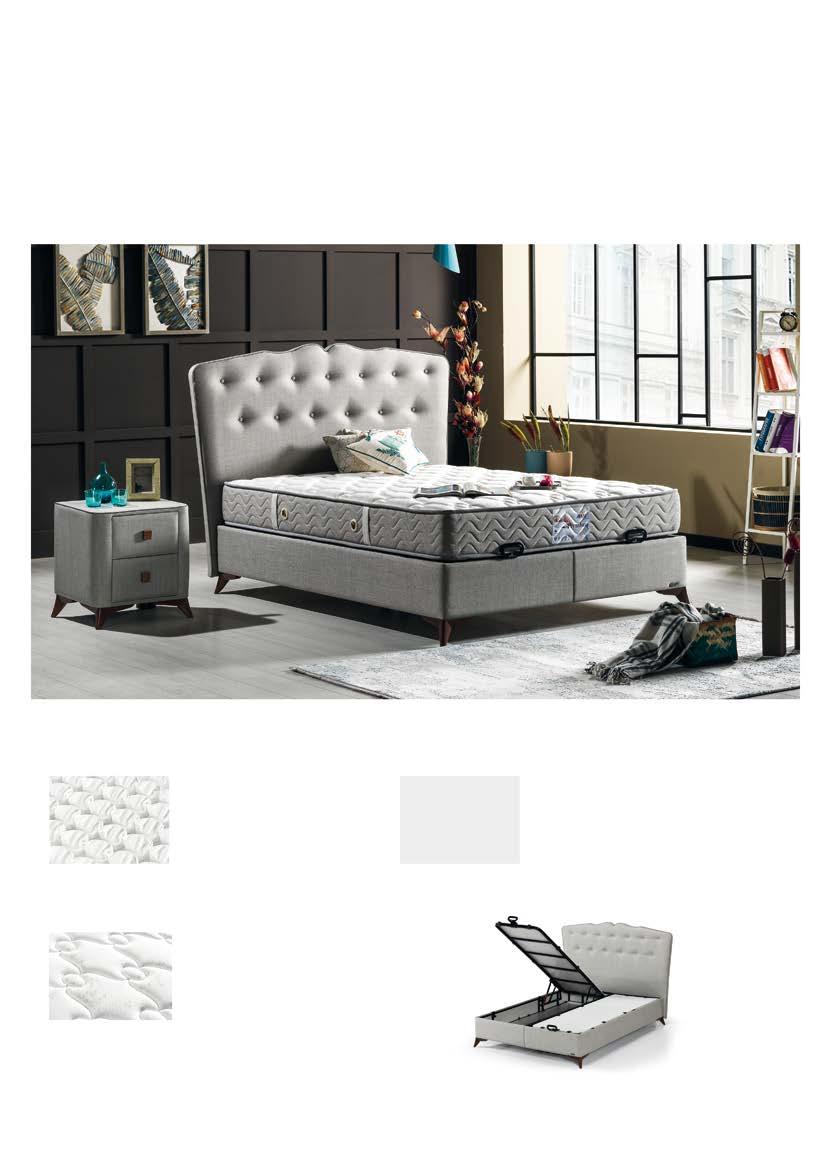 Comfort Seri - Özel Koleksiyon Premium Yatak Seti Modern ve yalın bir stil yansıtan Premium yatak seti, yüksek ayakları sayesinde kolay zemin temizliği sağlarken ve geniş iç hacmi ile yaşam