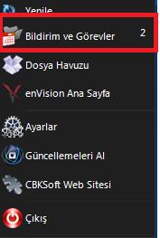 3.Bildirim ve Görevler Bilgisayarınızın sağ alt köşesinde yer alan Agent logosu üzerinde sağ tuşa basılarak açılan menüde kaç adet