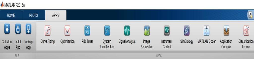 MATLAB a Giriş ve MATLAB Pencereleri APPS sekmesi ise MATLAB ın ek