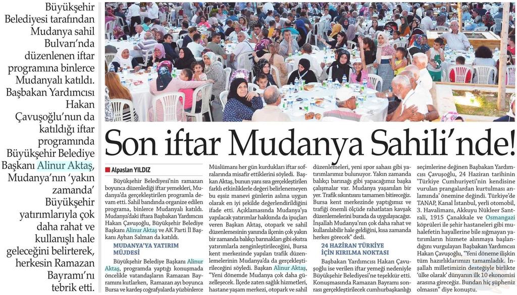 SON IFTAR MUDANYA SAHILINDE!