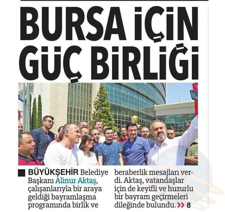 BURSA IÇIN GÜÇ BIRLIGI Yayın Adı : Bursa