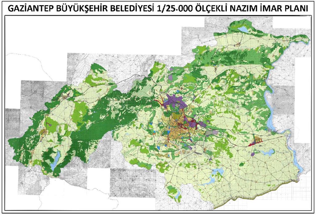 3. MEVCUT ARAZİ KULLANIMI Gaziantep ilinin mevcut arazi kullanımı, ilin tarihi kent gelişiminin ve kent eğilimlerinin sonucunu yansıtmaktadır.