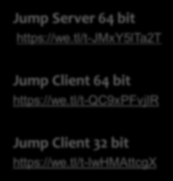 İndirme Linkleri 1 JUMP Kurulum Dosyaları Jump Server 64 bit https://we.tl/t-jmxy5lta2t Jump e-defter 64 Bit https://we.