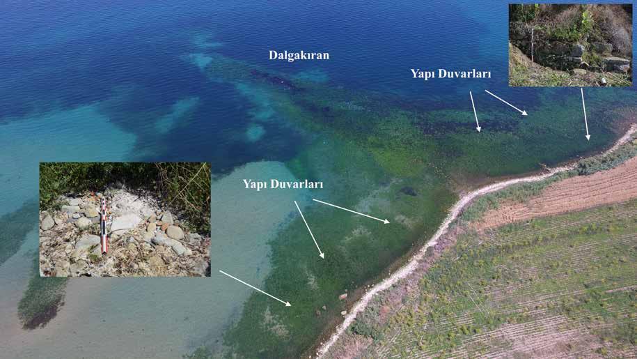 Maritime Archaeology Periodical Fig.5: Dalgakıran ve Yapı Kalıntılarından Görünüm. Fig.5: A view from the Breakwater and Building Remains. Fig.6: Geç Roma ve Bizans Dönemi Seramik Örnekleri. Fig.6: Examples from the Late Roman and Byzantine Periods.