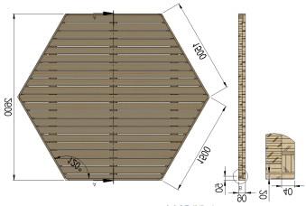 Ahşap platformun karkas b ölümü minimum 5x9 cm