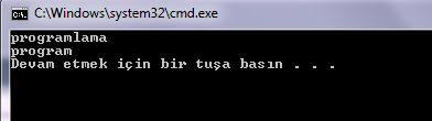 Dizge Girdi İşlemleri char kelime[15]; scanf("%7s",kelime); //programlama