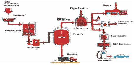 Gaz Depolama Sistemleri Biyogaz reaktörlerinde üretilen gaz; ya reaktöre entegre yada ayrı bir gazometrede depolanmaktadır.