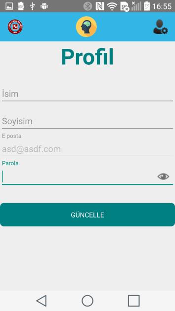 Ekranda görünen ilerleme çubuğundan kendisinin ne kadar soru çözdüğünü takip edebilmektedir. 3.5 Profil Ekranı Şekil 7.