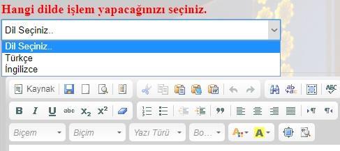 Web sitesi > İçerik Düzenle (Resim 4) menüsü tıklandığında içerik düzenleme sayfası