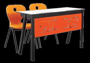 SCHOOL DESK-WITH WIRE BASKET / METAL CURTAINED KOM-2021- A