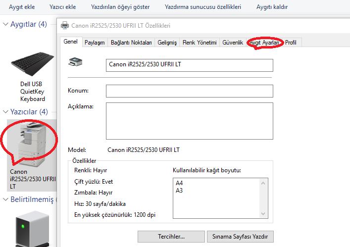 KULLANICI BİLGİSAYARIYLA YAPILAN İŞLEMLER SIRASIYLA AŞAĞIDAKİ GİBİDİR. 1-Bilgisayarımızın denetim masası sekmesine girilir ve ardından aygıtları ve yazıcıları görüntüle sekmesi tıklanır.