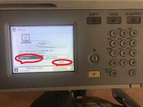 açılan pencerede ise uzaktan tarama seçeneği tıklanır ve yazıcı