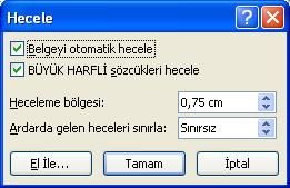 DeğiĢtir butonuna tıkladığımızda alt seçeneklerde doğru sözcük varsa onu var olan kelimenin yerine atayacaktır. Tümünü değiģtir seçeneği ile mevcut kelimeyi belgedeki her yerde değiģtirecektir.