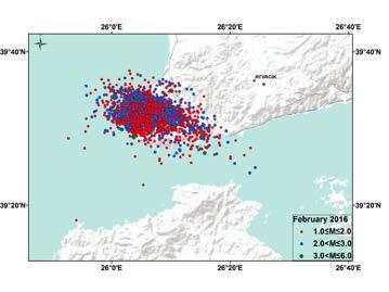 2 olmak üzere 3 adet büyüklüğü 5 ve üzeri deprem meydana gelmiştir.