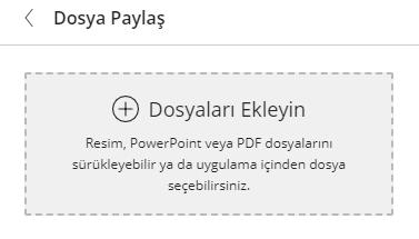 Collaborate Panelinde Belge Paylaşma Dosyaları Ekleyin