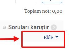 Sınava Klasik Soru Ekleme Ekle