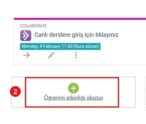 Yoklama Alma Öğrenme etkinliği