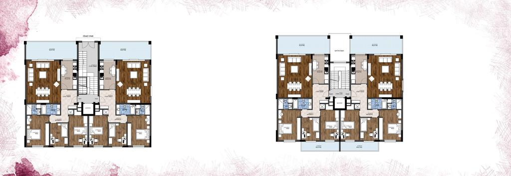 BAHÇE Kat Planı NORMAL Kat Planı 3+1 Tip 1 1. Salon 33.50 m² 2. Mutfak 10.80 m² 3. E. Yatak Odası 16.45 m² 4. Yatak Odası 9.80 m² 5. Yatak Odası 14.65 m² 6. Banyo 4.70 m² 7. E. Banyo 3.00 m² 8. Hol 8.